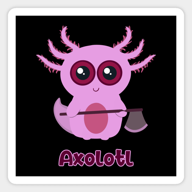 Axolotl - endangered Mexican salamander Magnet by WatershipBound